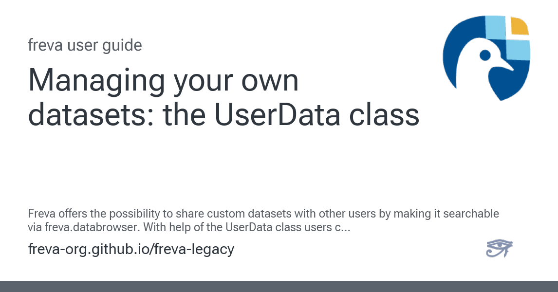 Managing your own datasets: the UserData class — freva user guide 2507. ...